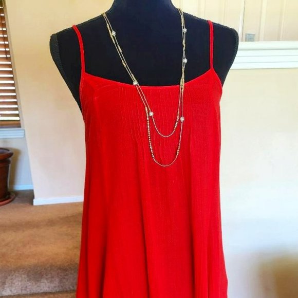 Free People Red Spaghetti Strap Dress - Size XS - Picture 3 of 9